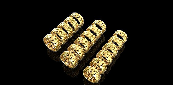 All sizes of the Cuban ring | 3D