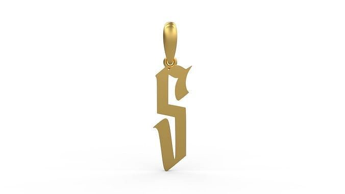 Initial Letters Pendant Marseille S | 3D