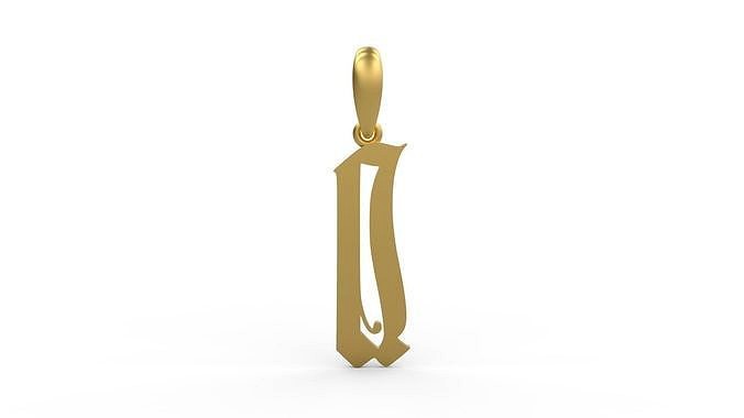 Initial Letters Pendant Marseille Q | 3D