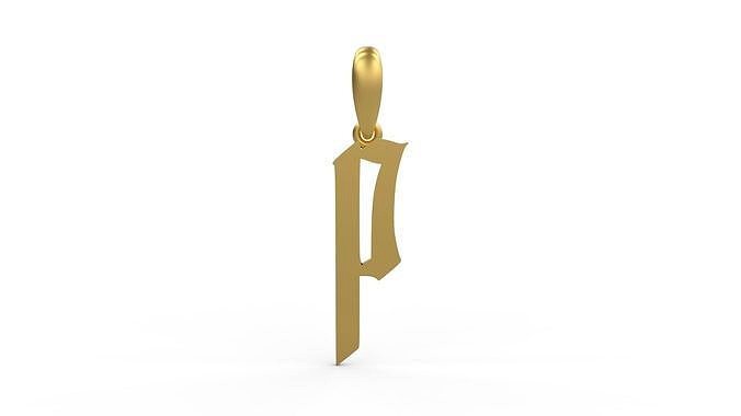 Initial Letters Pendant Marseille P | 3D