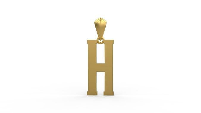 Initial Letters Pendant Amsterdam Signature Duo H | 3D