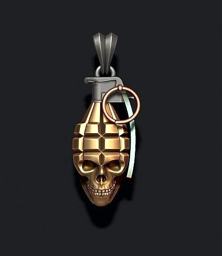Grenade skull pendant 3d | 3D