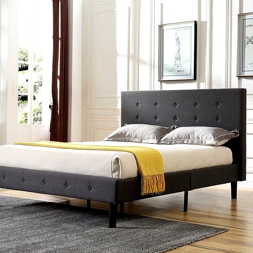 Lind Tufted Upholstered Low Profile Platform Bed - 2 colour