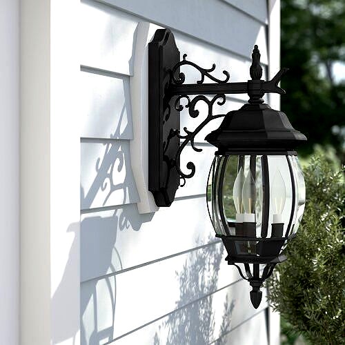 Gillian Beveled Glass Outdoor Wall Lantern - 3 Colour