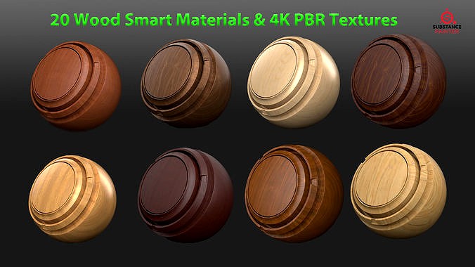 20 Wood Smart Materials--4k PBR Textur