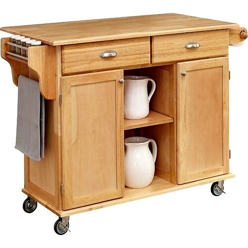 Lili Kitchen Island with Wood Top