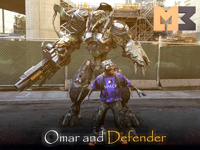Sci fi Character 010 Omar And Defender