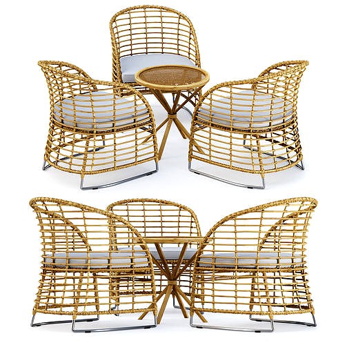 Outdoor garden furniture set v04