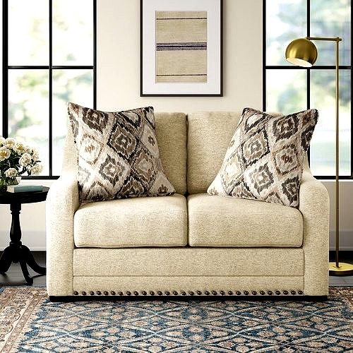 Swanigan  Square Arm Loveseat with Reversible Cushions