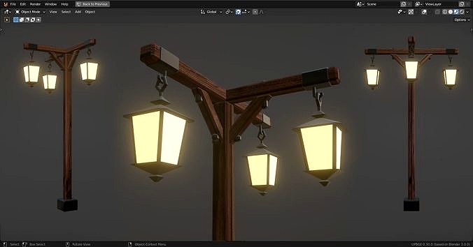 Basic Lamp Post - 3 Sided -