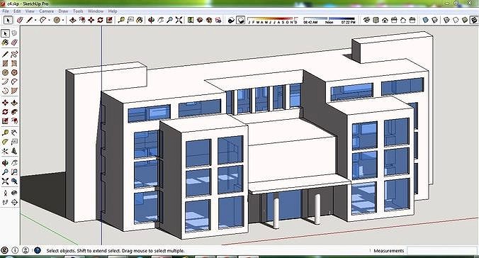 Sketchup Office building C4 3d model