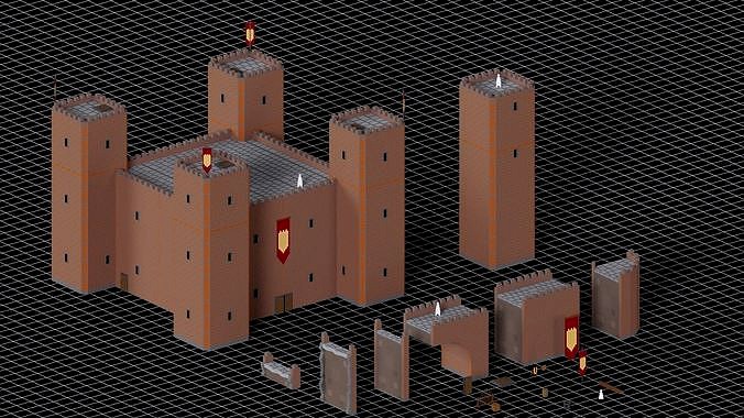 Low Poly Pixel Castle onstructor
