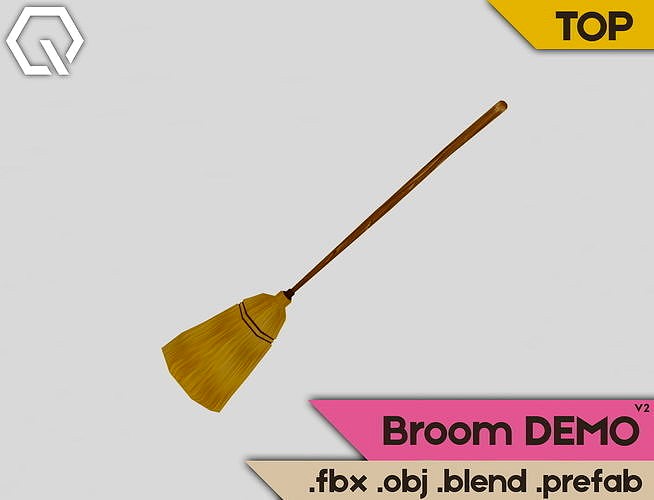 Broom pack v2 DEMO low poly cartoon