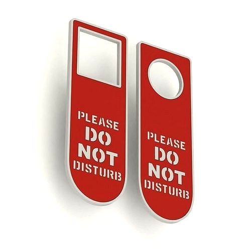 Printable Do Not Disturb Door Hanger-SET 3 | 3D model