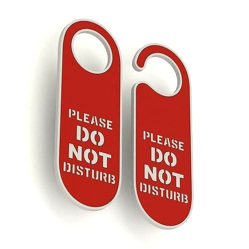 Printable Do Not Disturb Door Hanger-SET 2 | 3D