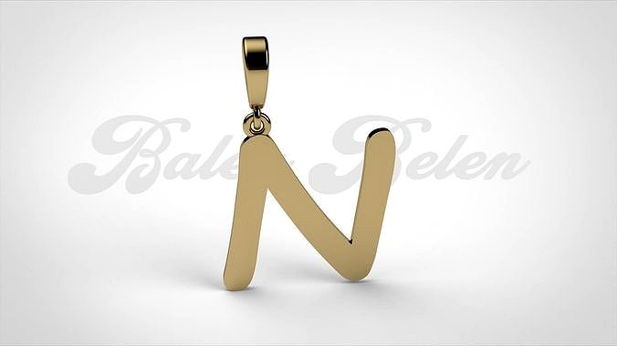 pendant alphabet comic sans  N small  | 3D