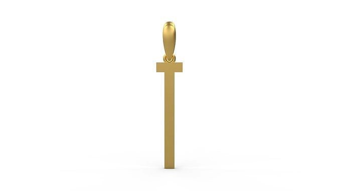 Initial Letters Pendant Kamino Bottom T | 3D