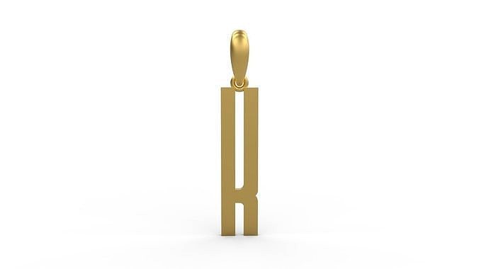 Initial Letters Pendant Kamino Bottom K | 3D