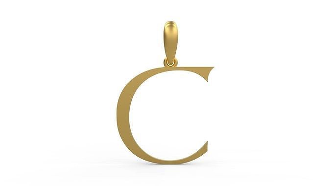 Initial Letters Pendant Stonehenge C | 3D