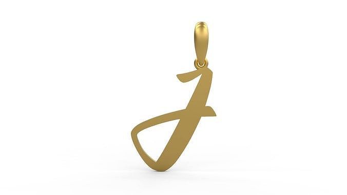 Initial Letters Pendant Sounding J | 3D