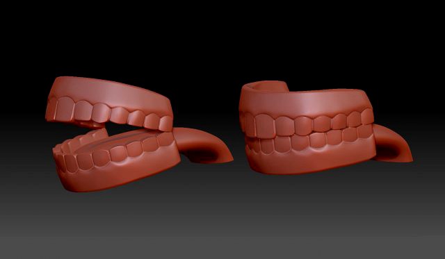 human mouth teeth cartoon 3d print