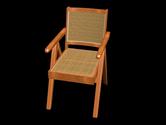 chair wood-rattain