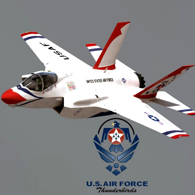 us air force f-35 a lightning ii thunderbirds with pilot