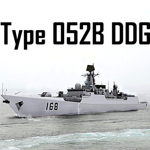 chinese navy type 052b luyang class missile destroyer low polygon