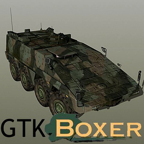 gtk boxer armoured fighting vehicle with interior low polygon
