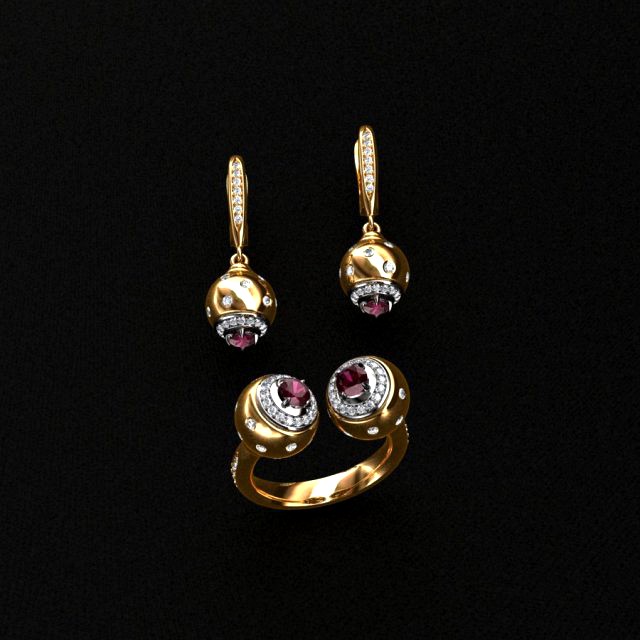 ring end earrings