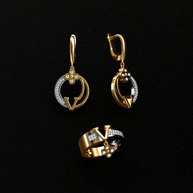 ring end earrings