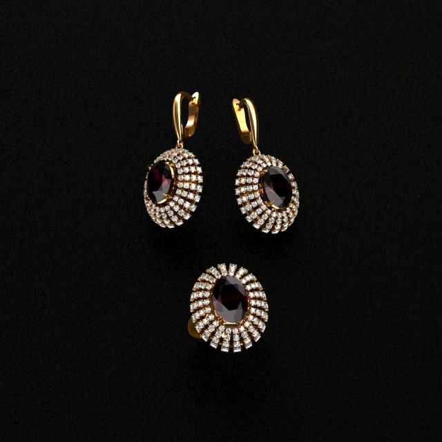 ring end earrings