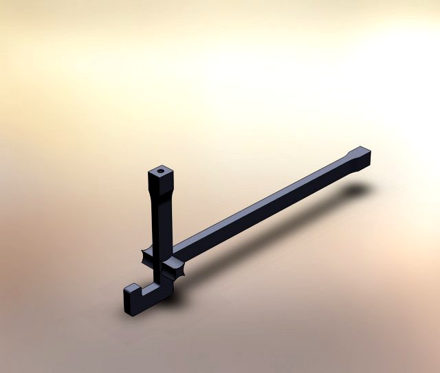 single-horn hook chrome matt