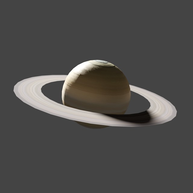 planet saturn with low polygons and 2k textures