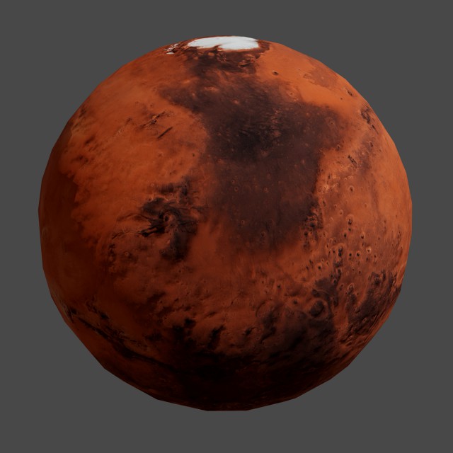 mars planet with low polygons