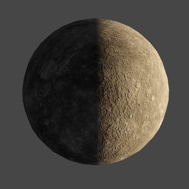 mercury planet with low polygons