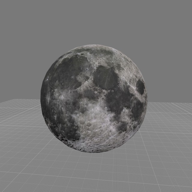 moon planet with low polygons