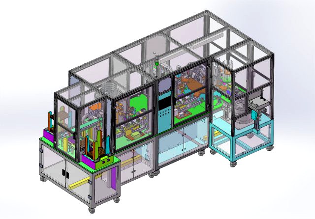 tray auto-loading and lower-limit implantation automation uv dispensing and ccd inspection