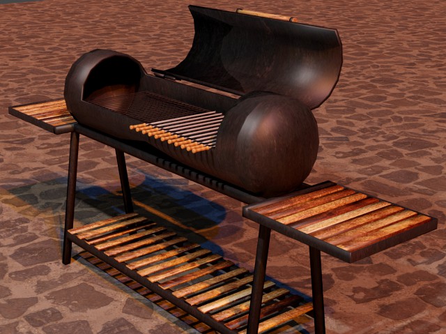brazier from a gas cylinder low-poly