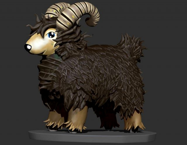 sheep zbrush sculpt and polypaint