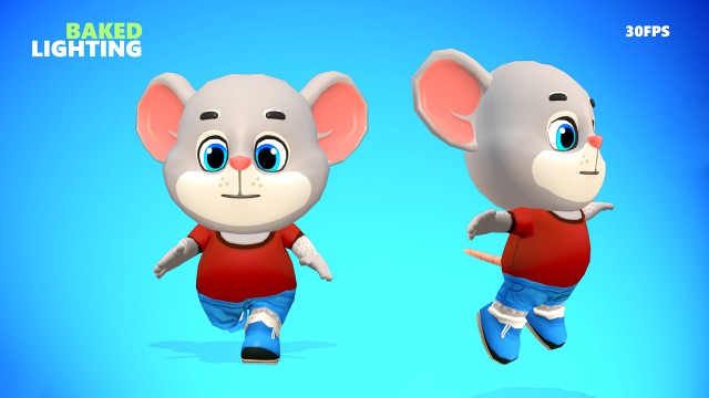 mouse rat rodent grey animated rigged