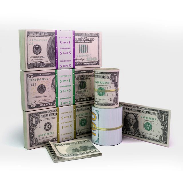 set of dollar bills