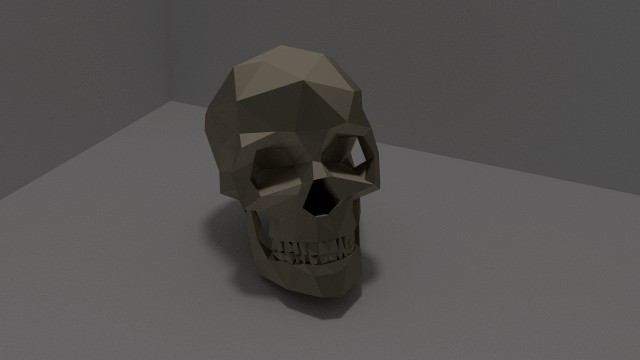 low poly skull or keychain