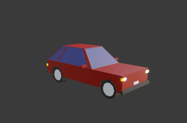 hatchback all colors low-poly