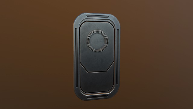 sci fi door low-poly