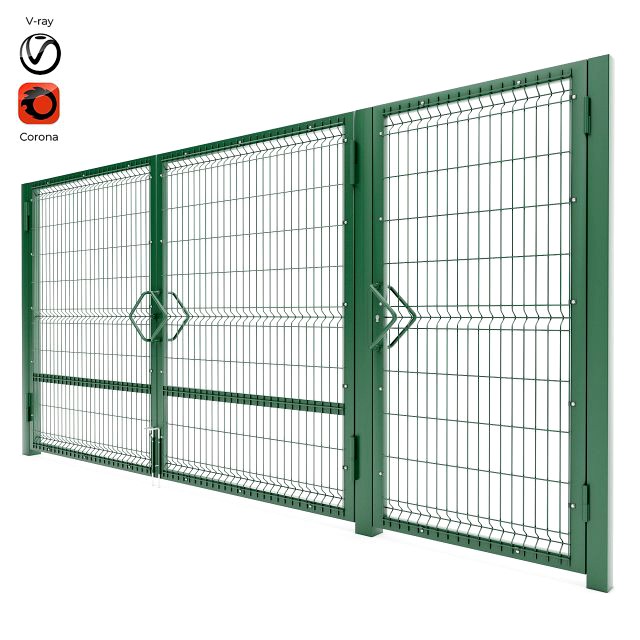 single and double swing gates 3d
