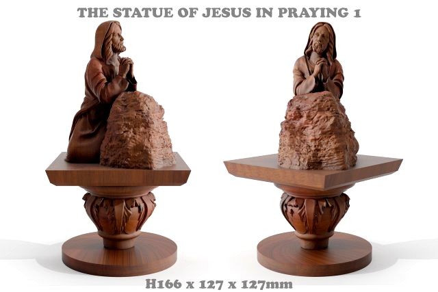 the statue of jesus is sitting and praying 1
