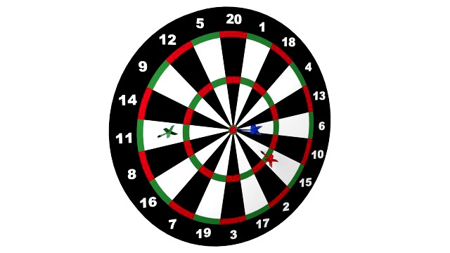 3d dartboard and darts