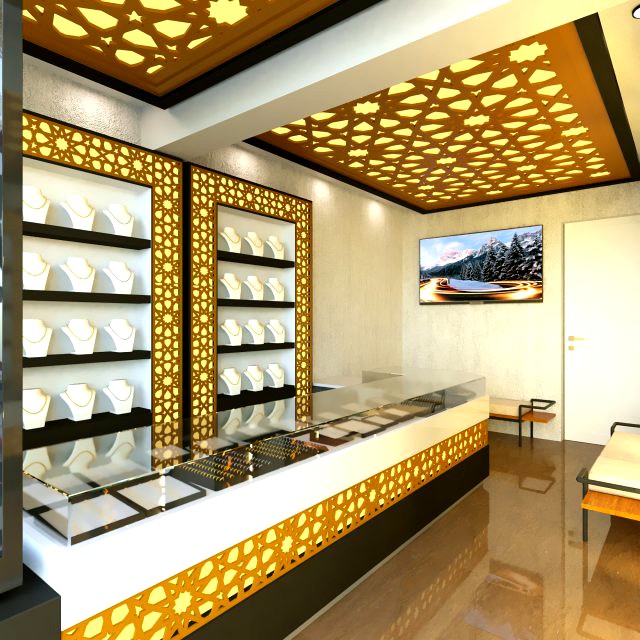 jewelry showroom interior realistic design