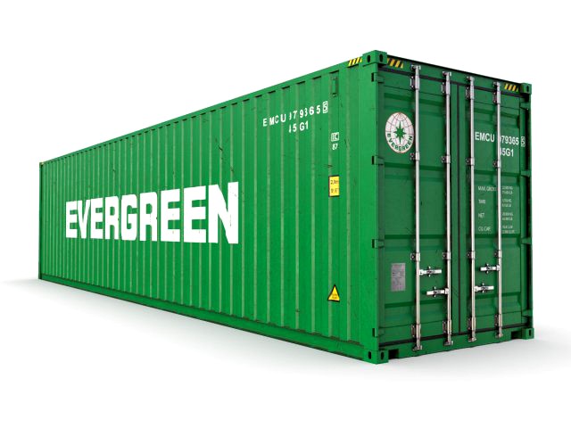 40 feet high cube evergreen shipping container